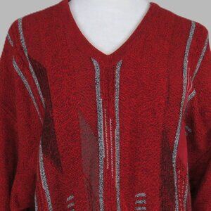 St. Croix Men's Red Long-Sleeve V-Neck Pullover Sweater Size M (C2106)